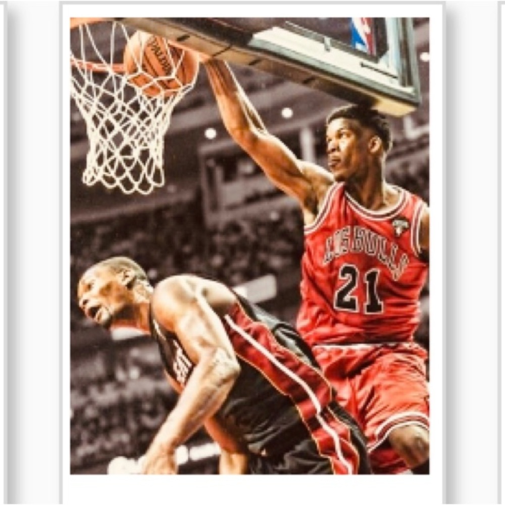 BRAND NEW!💯 JIMMY BUTLER BULLS VINTAGE GLOSSY 8.5x11 BASKETBALL🏀ART POSTER!🤩